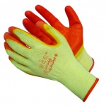 Перчатки  желтые оранжевые двойная заливка  OPTIMA DOUBLE  LATEX  COTTON  "ELEMENTA"  р 10LC-1416-10