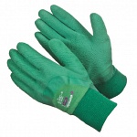 Перчатка зеленая с рифленым латексом LC-203-10  ELEMENTA 12п/уп