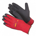Перчатка красная черная заливка  ELEMENTA (LC-1401 ) CRINKLE LATEX  COTTON   12п/уп